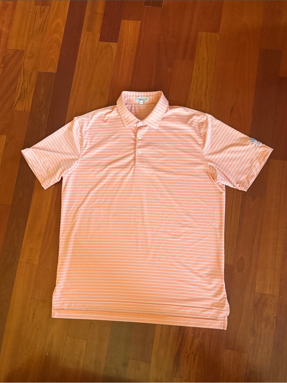Peter Millar Peach-Striped Performance Polo